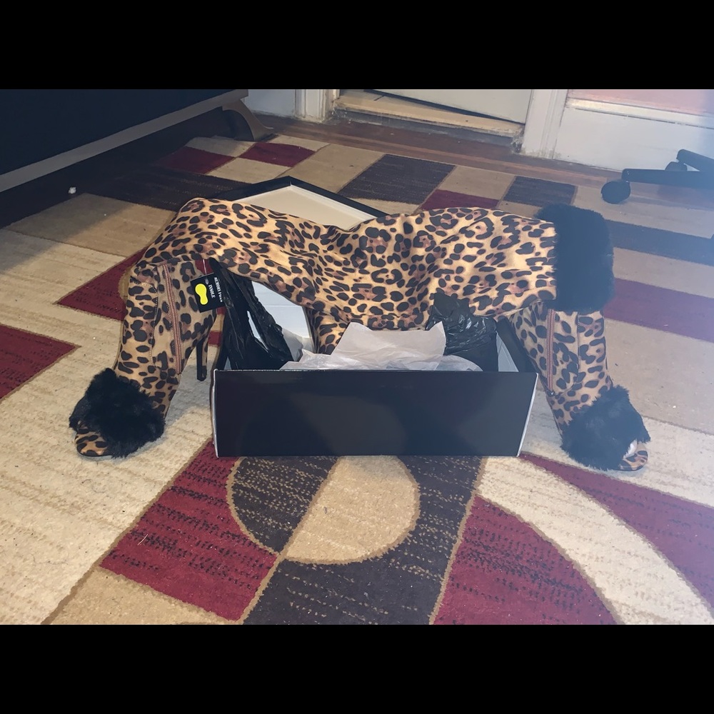 Cheetah Print over knee Boots/heels!